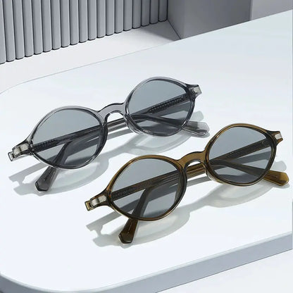 SHAUNA vintage polygon cat-eye sunglasses, gray translucent and brown tortoiseshell frames, UV400 – Astroshadez