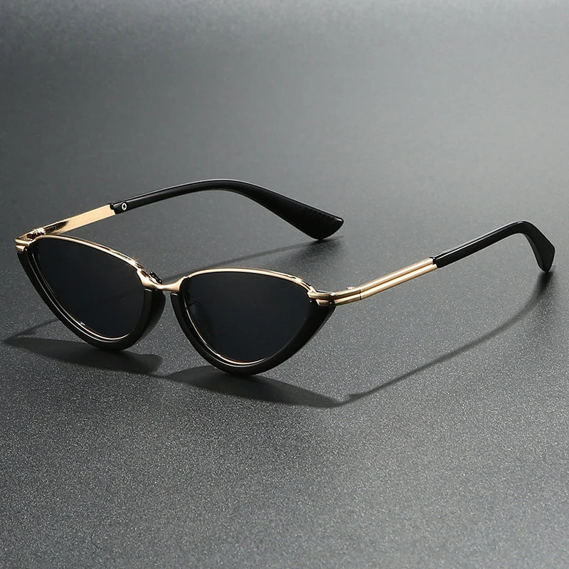 SHAUNA Retro Small Cat Eye Women Sunglasses Fashion Clear Ocean Lens Shades UV400 Men Trending Punk Gradient Sun Glasses