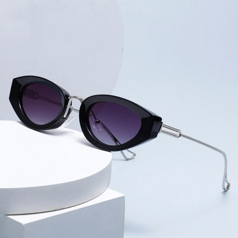 SHAUNA Retro Small Cat Eye Women Sunglasses Fashion Gradient Shades UV400 Men Yellow Sun Glasses