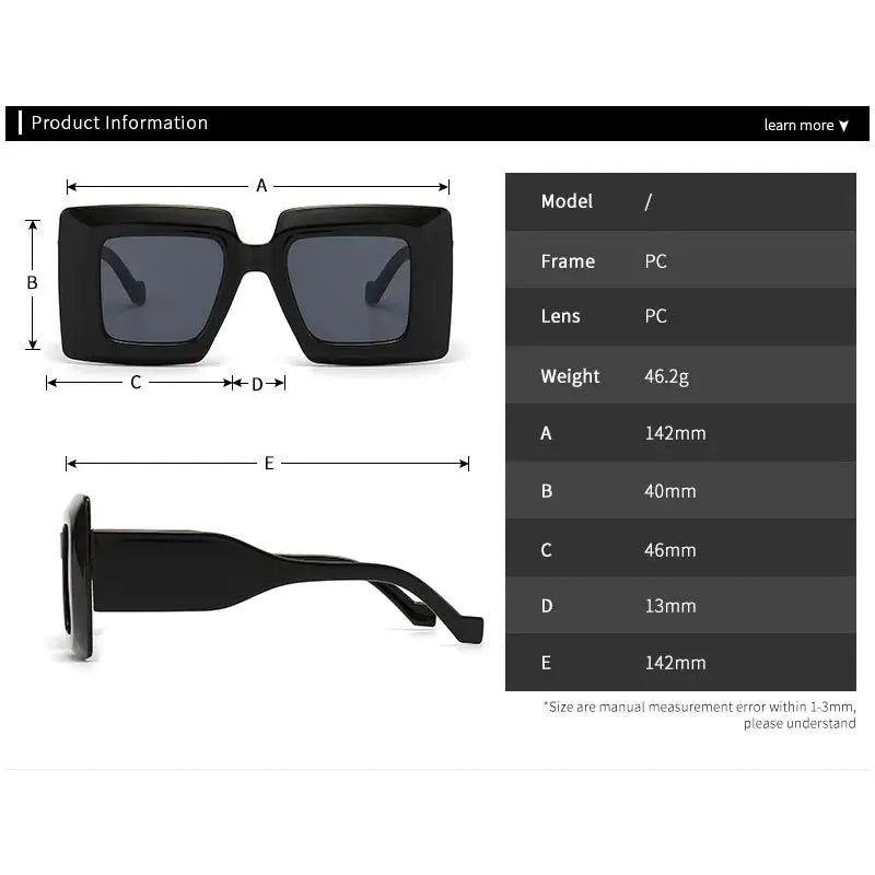 SHAUNA Oversized Square Sunglasses Vintage Stripe Contrast Color Shades UV400 by ASTROSHADEZ.COM