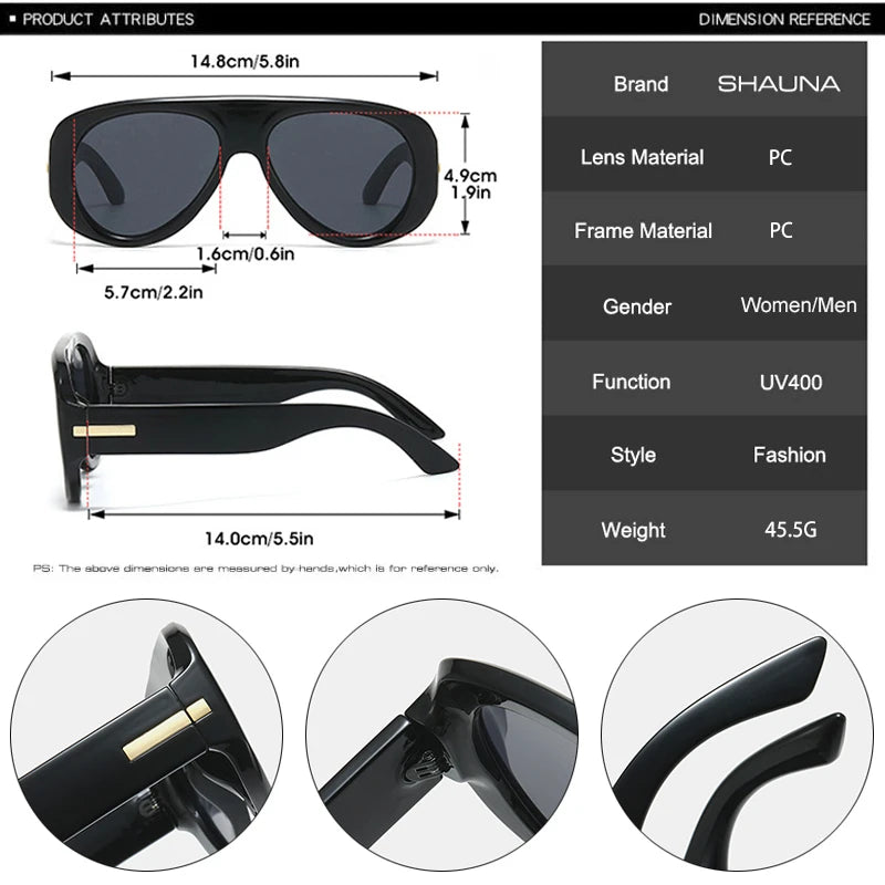 SHAUNA New Pilot Sunglasses Women Fashion Blue Green UV400 Men Outdoor Punk Sun Glasses