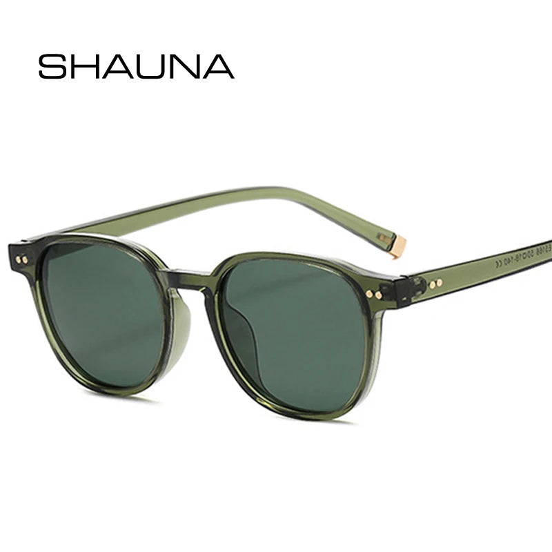 SHAUNA Retro Square Women Polarized Sunglasses Fashion Rivets Decoration Men Punk Driving Sun Glasses Shades UV400