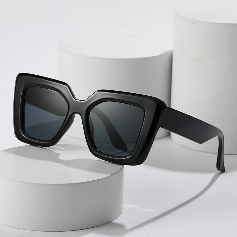 SHAUNA Fashion Oversized Square Sunglasses Women Eyewear Shades UV400 Men Trending Anti-blue Light Frames