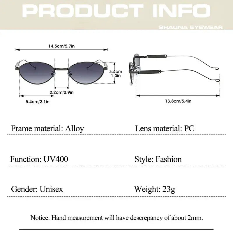 SHAUNA Fashion metal-frame cat-eye sunglasses with gray gradient lenses, UV400 – Astroshadez