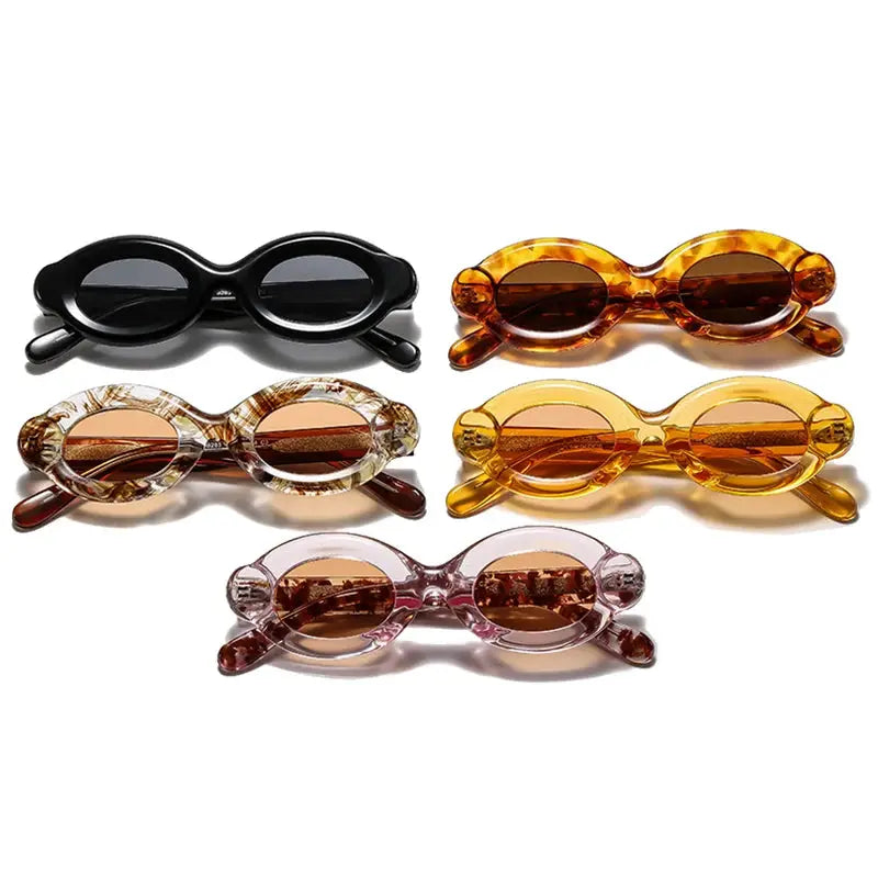 Celestique Translucent Amber Oval Sunglasses Astroshadez by ASTROSHADEZ.COM