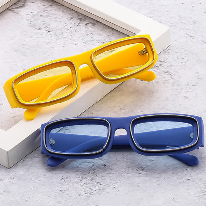 Aureon Blue Matte Plastic Rectangular Lightweight Sunglasses Astroshadez by ASTROSHADEZ.COM