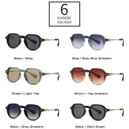 SHAUNA Retro Oval sunglasses; six frame colorways, rivet accents, gradient UV400 lenses – Astroshadez