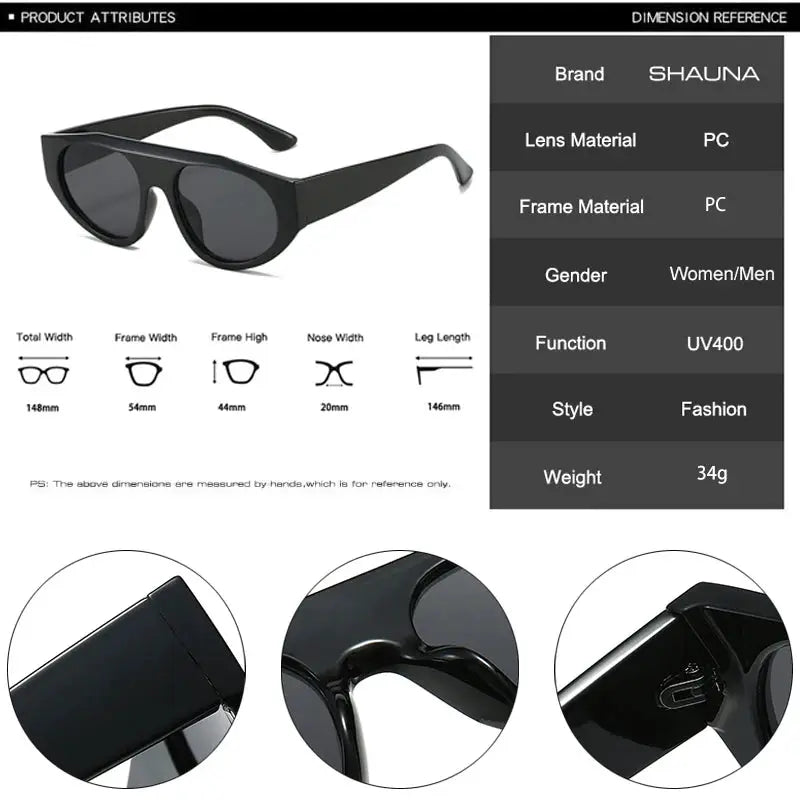 SHAUNA Retro Pilot sunglasses, black plastic frame, gradient UV400 lenses – Astroshadez