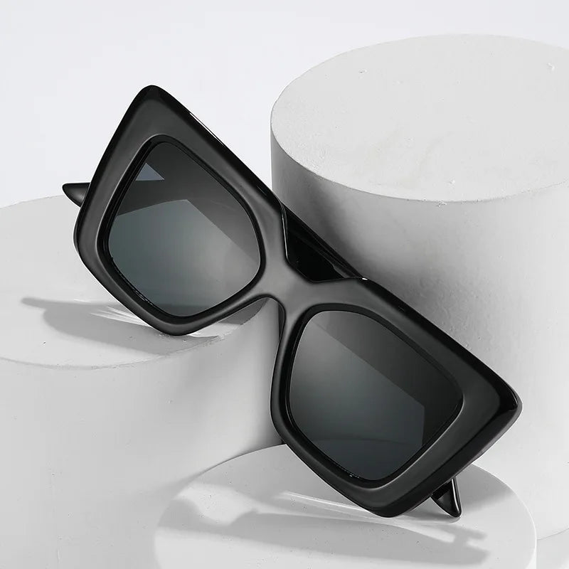 SHAUNA Fashion Oversized Square Sunglasses Women Eyewear Shades UV400 Men Trending Anti-blue Light Frames