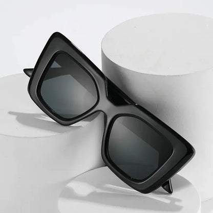 Velora Glossy Black Oversized Square Sunglasses Astroshadez by ASTROSHADEZ.COM