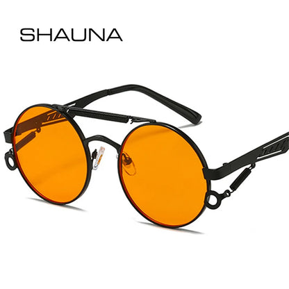 Noctis Matte Black Metal Round Double Bridge Sunglasses Astroshadez by ASTROSHADEZ.COM