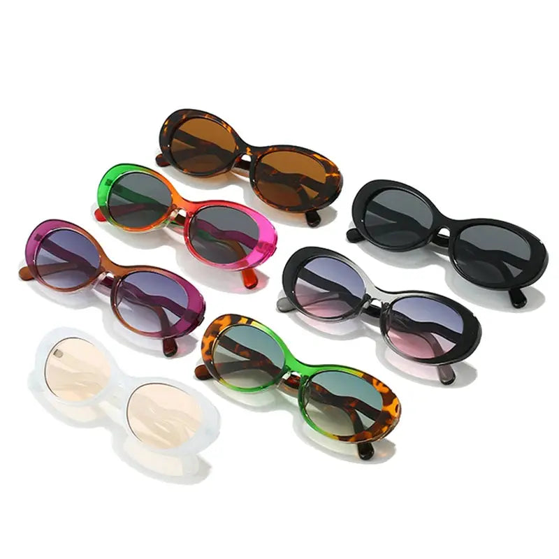 SHAUNA fashion oval sunglasses in assorted colors (tortoiseshell, black, pink, purple, green) – Astroshadez