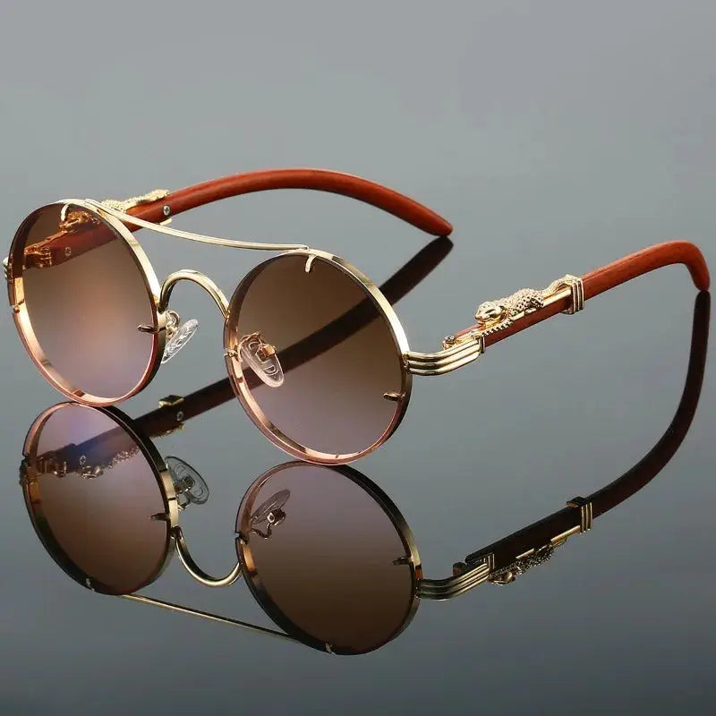AureonLuxuria Goldtone Round Sunglasses Astroshadez by ASTROSHADEZ.COM