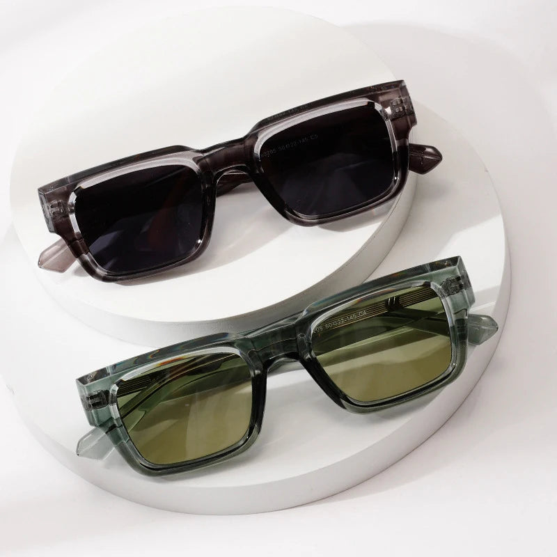 SHAUNA Ins Popular Fashion Square Women Luxury Sunglasses Retro Gradient Shades UV400 Men Trending Green Sun Glasses