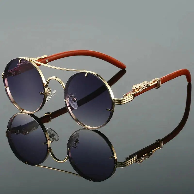 AureonLuxuria Goldtone Round Sunglasses Astroshadez by ASTROSHADEZ.COM