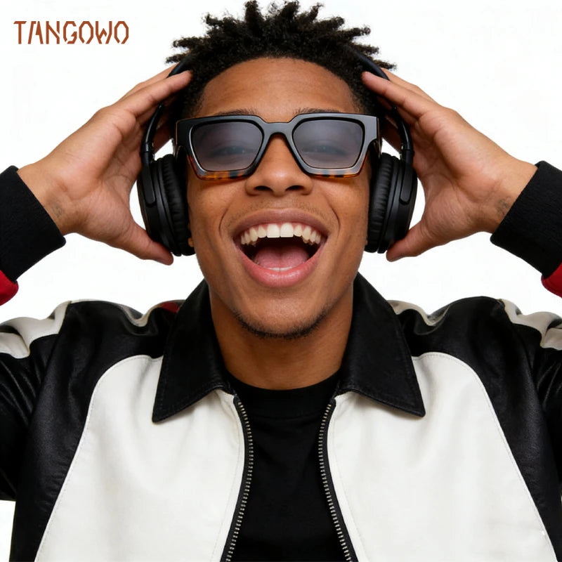 TANGOWO Sunglasses For Street Photography And Beach Unisex Trips Driving Plastic Fashion Square Frame Accessories Glasses Trendy