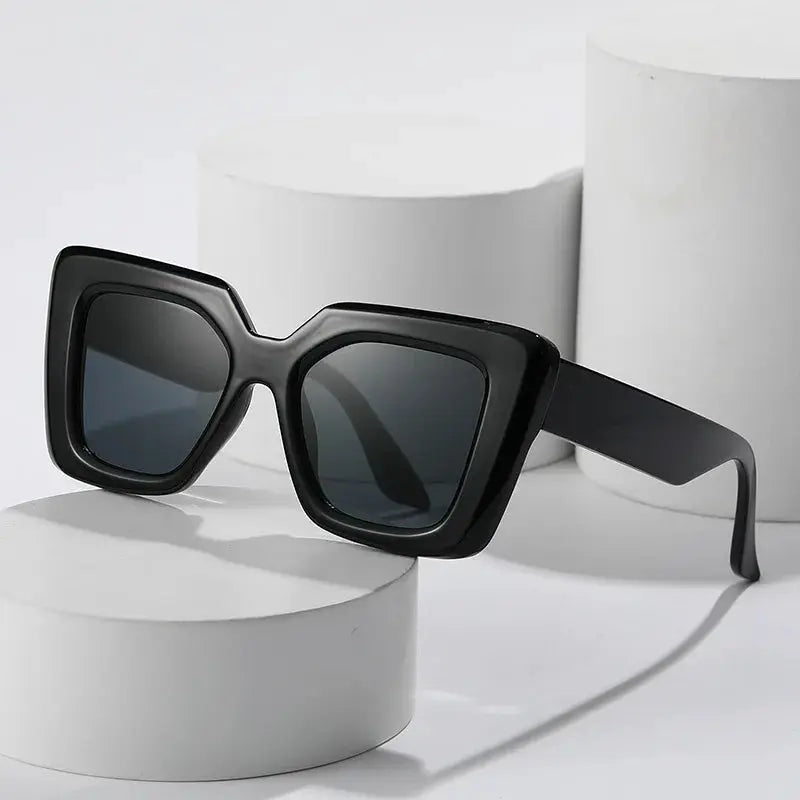 Aurelianex Matte Black Oversized Sunglasses Astroshadez by ASTROSHADEZ.COM