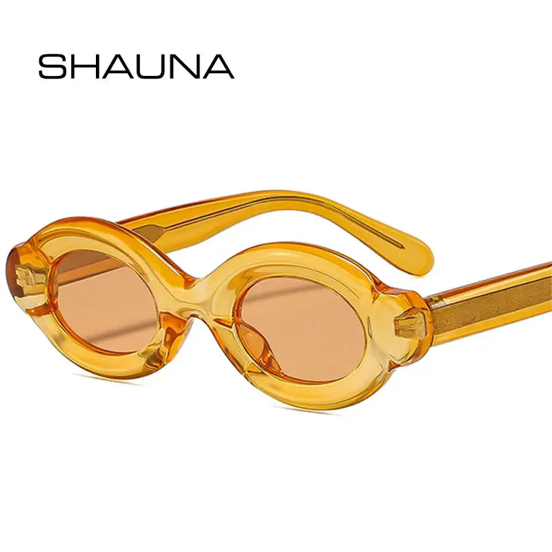 Celestique Translucent Amber Oval Sunglasses Astroshadez by ASTROSHADEZ.COM