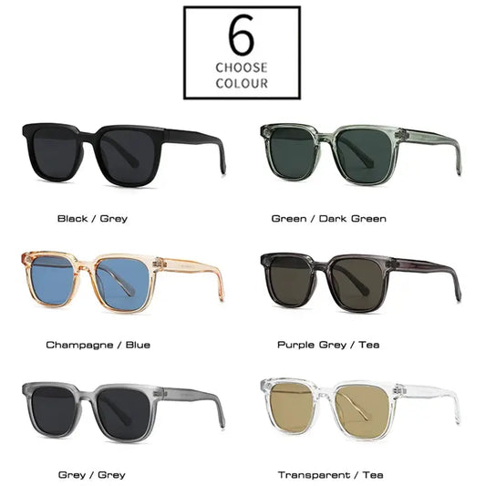 SHAUNA Ins square sunglasses; frame colors vary, six colorways shown – Astroshadez