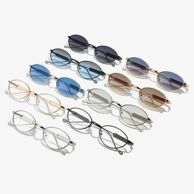 SHAUNA metal-frame small cat-eye sunglasses, set of 12 in assorted lens colors, UV400 – Astroshadez
