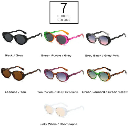SHAUNA oval sunglasses with double-color frame and UV400 gradient lenses; 7 color options – Astroshadez