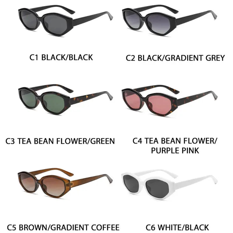 SHAUNA retro polygon cat-eye sunglasses in 6 colorways (C1–C6) – Astroshadez