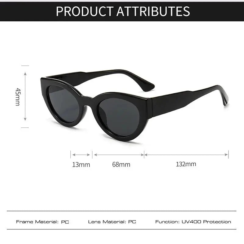 SHAUNA retro cat-eye sunglasses, black frame with dark gray lenses – Astroshadez