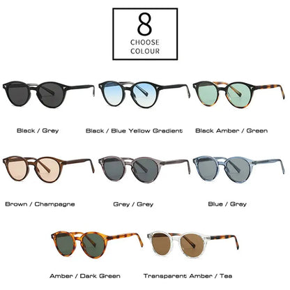 SHAUNA round punk sunglasses in 8 colorways with retro rivet frames and tinted lenses – Astroshadez
