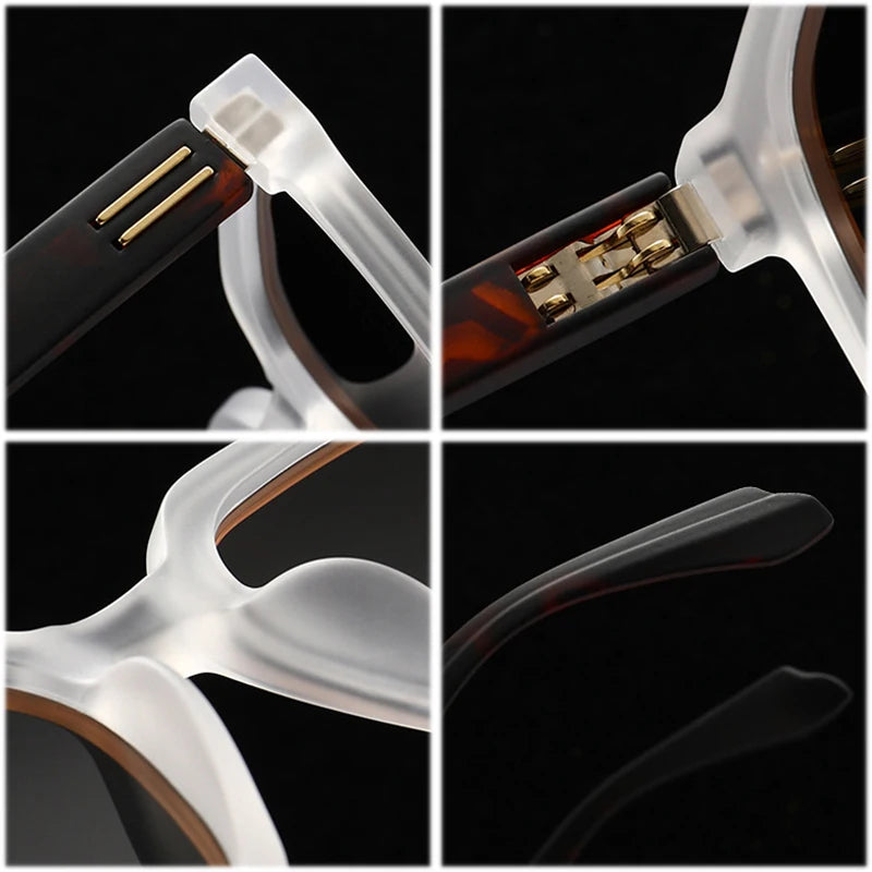 SHAUNA New Square Polarized Sunglasses Men Shades UV400 Retro Rivets Women Trending Punk Outdoor Sun Glasses