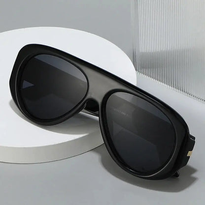 Aurexis Matte Black Blue Mirrored Oversized Sunglasses Astroshadez by ASTROSHADEZ.COM