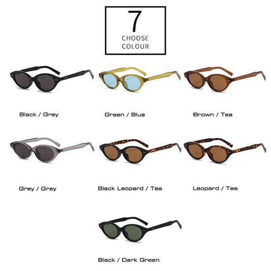 SHAUNA small cat-eye sunglasses with UV400 lenses; 7 colorways shown – Astroshadez