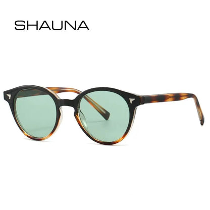 SHAUNA round sunglasses with tortoiseshell frame and green lenses – Astroshadez