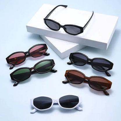 SHAUNA retro polygon cat-eye sunglasses with assorted frame colors and polarized gradient lenses – Astroshadez