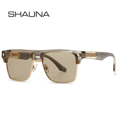 Aurelle Black Gold Oversize Half-Frame Sunglasses Astroshadez by ASTROSHADEZ.COM