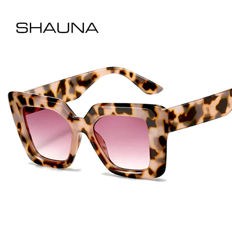 SHAUNA Fashion Oversized Square Sunglasses Women Eyewear Shades UV400 Men Trending Anti-blue Light Frames