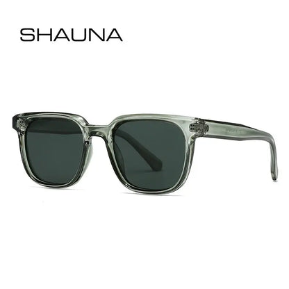 SHAUNA square translucent frame sunglasses with dark gray UV400 lenses – Astroshadez