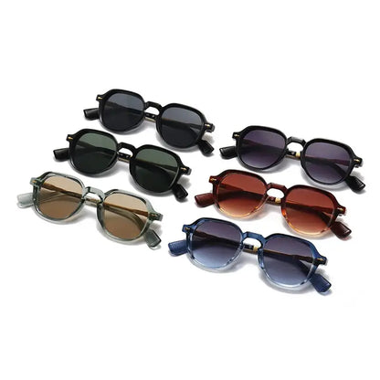 SHAUNA Retro Oval Sunglasses set of 6 colorways with riveted frames and gradient UV400 lenses – Astroshadez