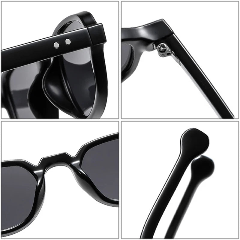 SHAUNA Ins Popular Fashion Small Cat Eye Women Sunglasses Retro Clear Ocean Lens Shades UV400 Men Rivets Sun Glasses