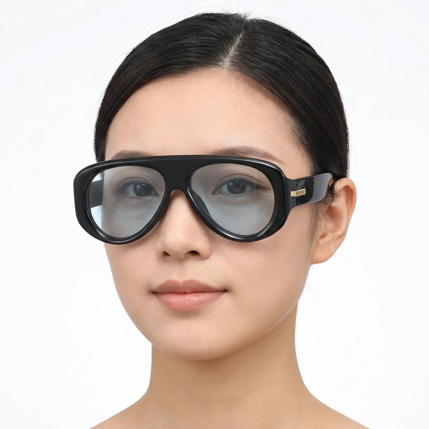 Aurexis matte black oversized sunglasses with blue mirrored lenses – Astroshadez