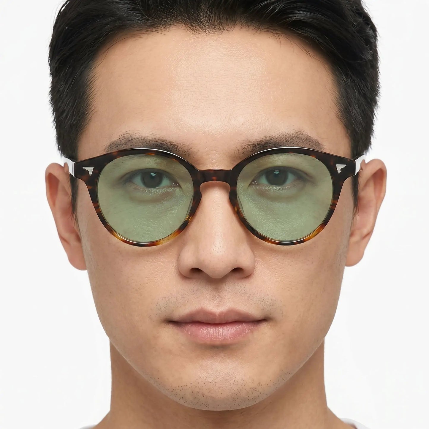 Aurelius tortoiseshell round sunglasses with green lenses – Astroshadez
