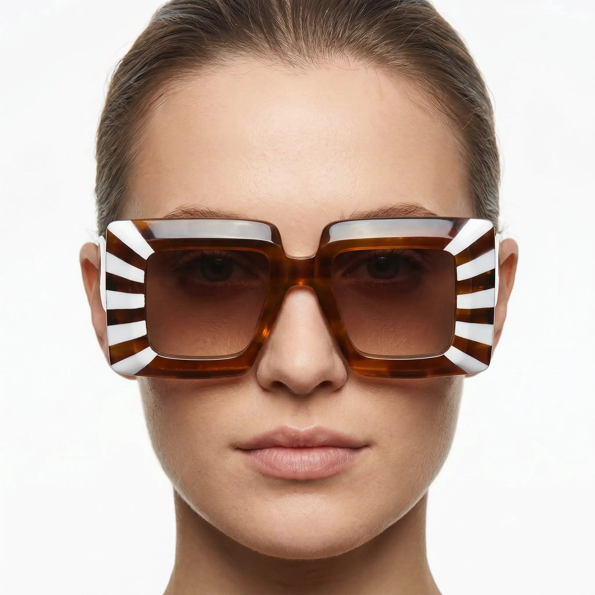 Aurelius tortoiseshell oversized square sunglasses with gradient lenses – Astroshadez