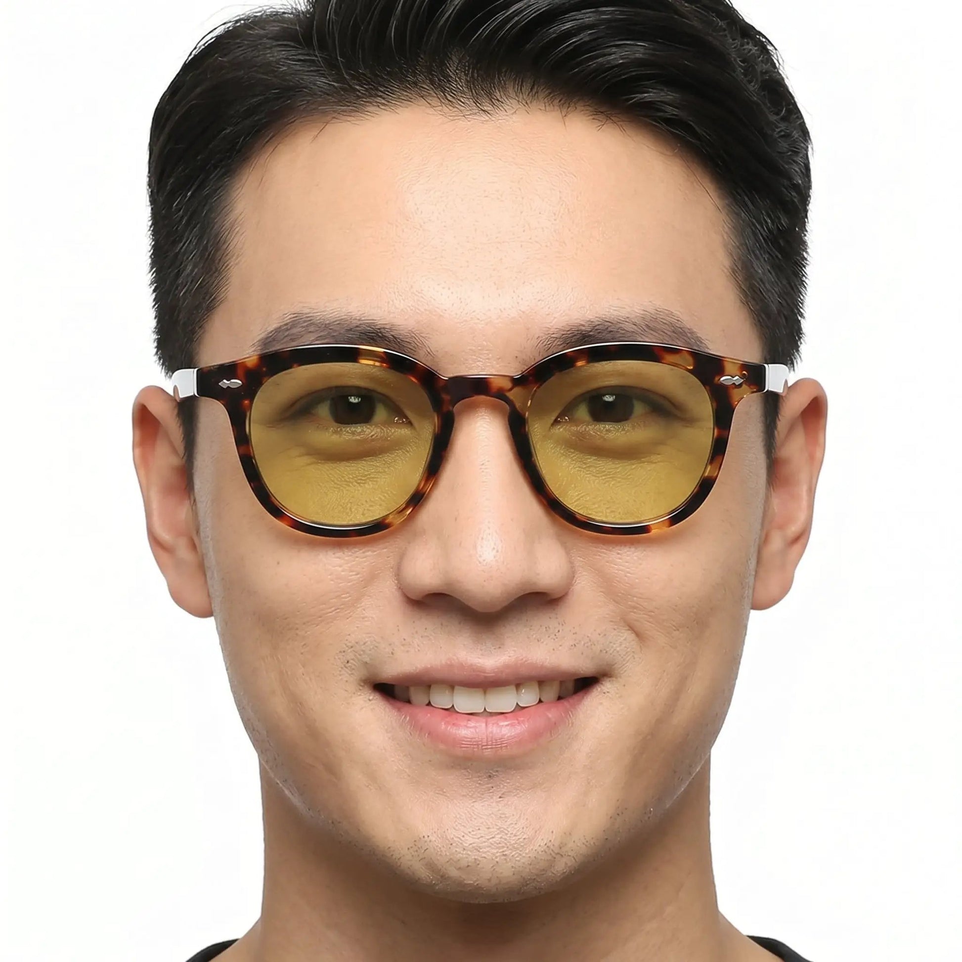 Valenique tortoiseshell rectangular sunglasses with yellow UV400 lenses – Astroshadez