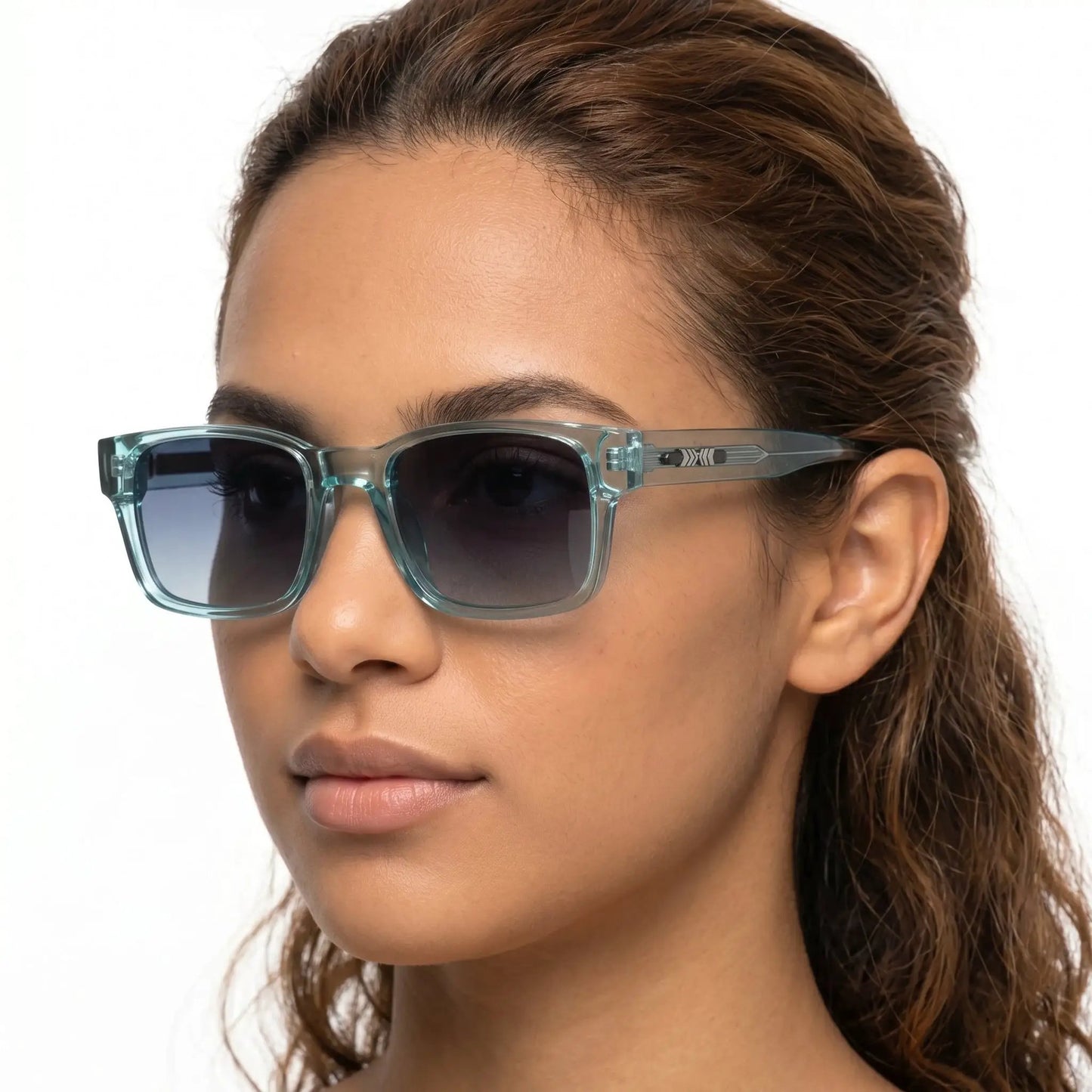 Aurelius Teal Acetate Square Polarized Sunglasses, teal frame and dark lenses – Astroshadez