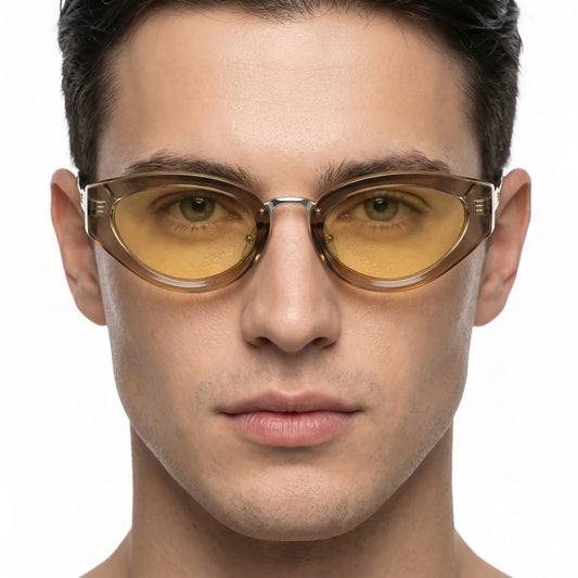 Aurelle tortoiseshell gradient sunglasses with amber gradient lenses and a chunky square frame – Astroshadez