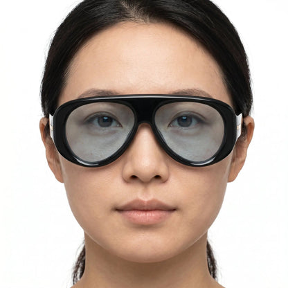 Aurexis matte black oversized sunglasses with blue mirrored lenses; shield-style frame – Astroshadez