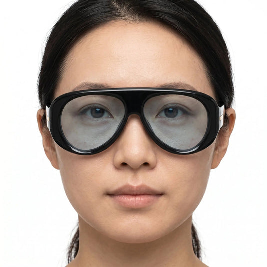 Aurexis matte black oversized sunglasses with blue mirrored lenses; shield-style frame – Astroshadez