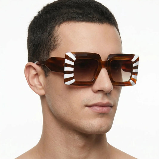 Aurelius tortoiseshell oversized square sunglasses with gradient lenses – Astroshadez