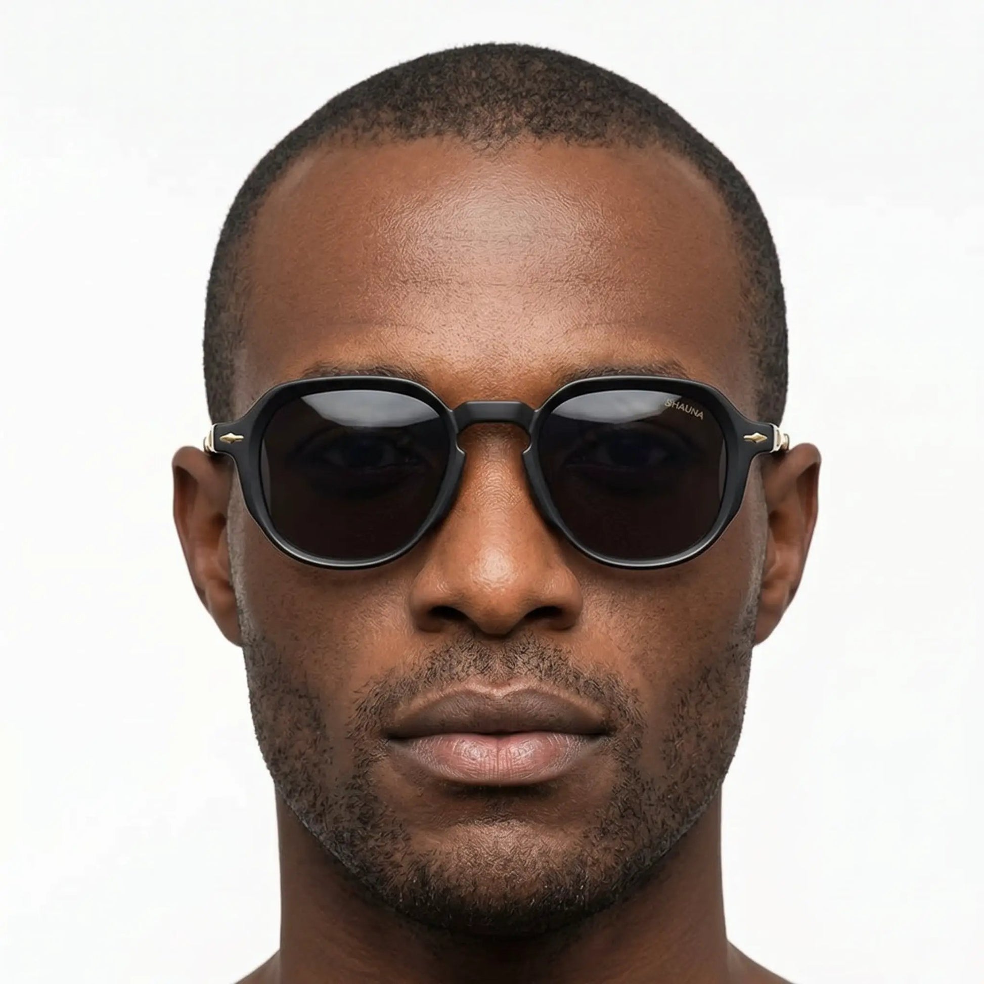 Aurelin Black Retro Oval Gradient Sunglasses with black frame and gradient lenses – Astroshadez