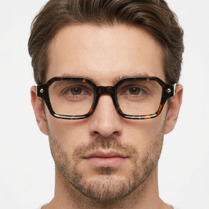 Zyphra tortoiseshell gradient sunglasses with square frames and brown gradient lenses – Astroshadez