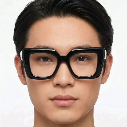 Aurelianex matte black oversized sunglasses with thick square frame and dark lenses – Astroshadez